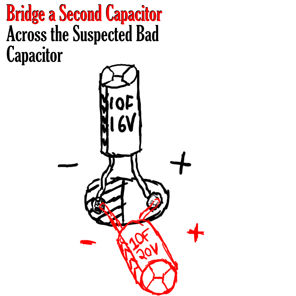 Bridge a Second Capacitor Across the Suspected Bad Capacitor